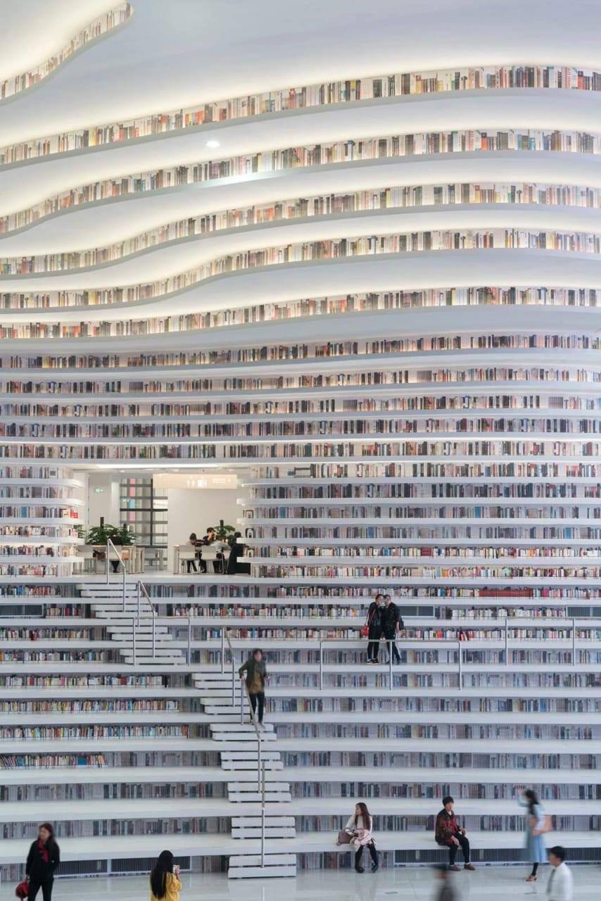 Imagine visiting here?! The Tianjin Binhai Library in Tianjin, China. Source: kindle crack books library