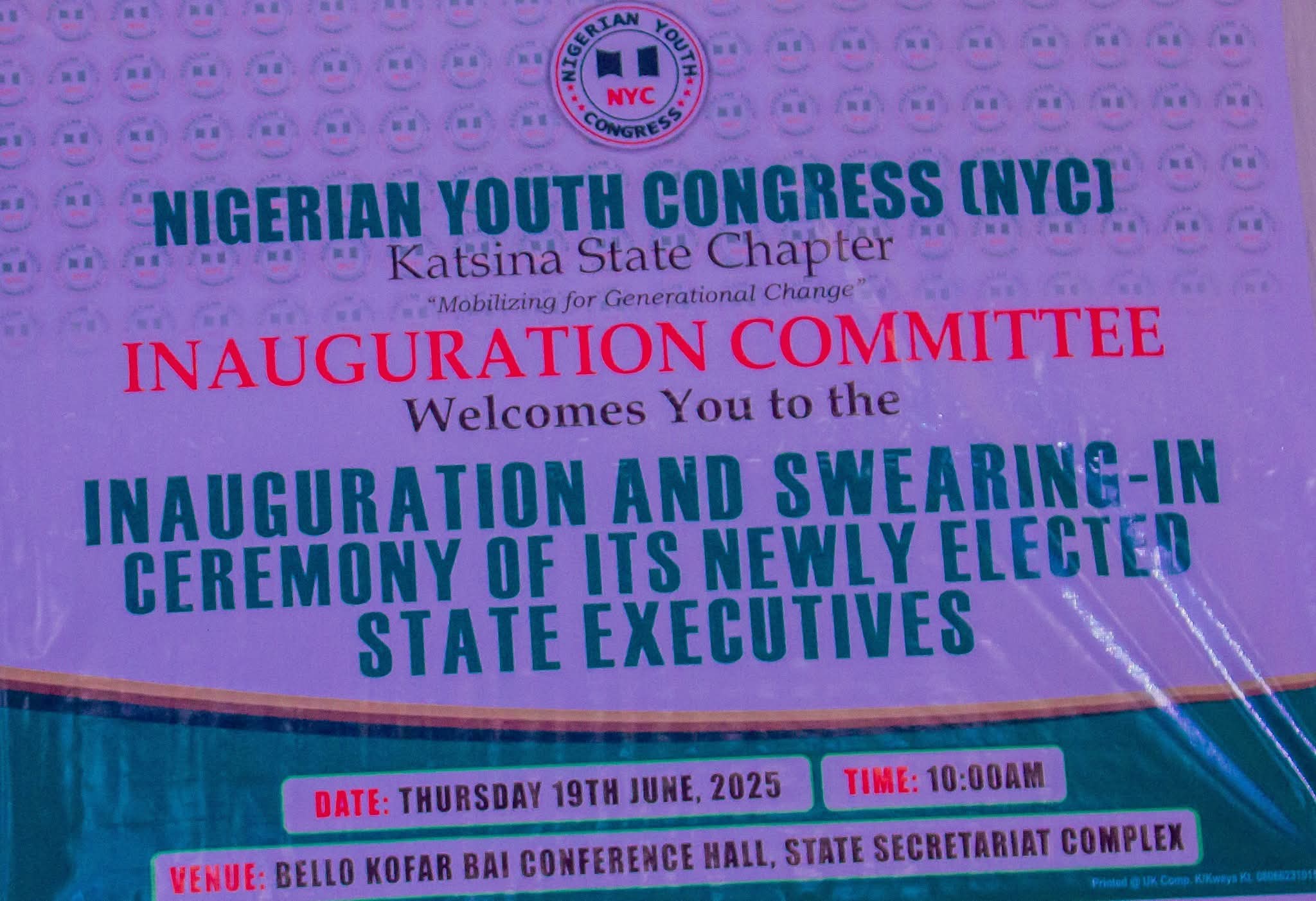 New NYC Leadership Inaugurated in Katsina State